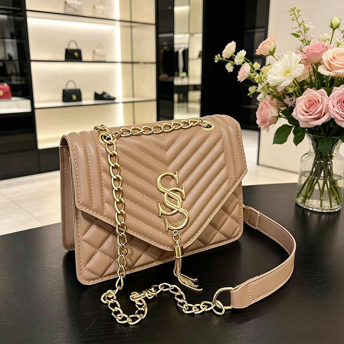 Luxury Quilted Bags - Bolso Pequeño Cuadrado de Lujo Ligero