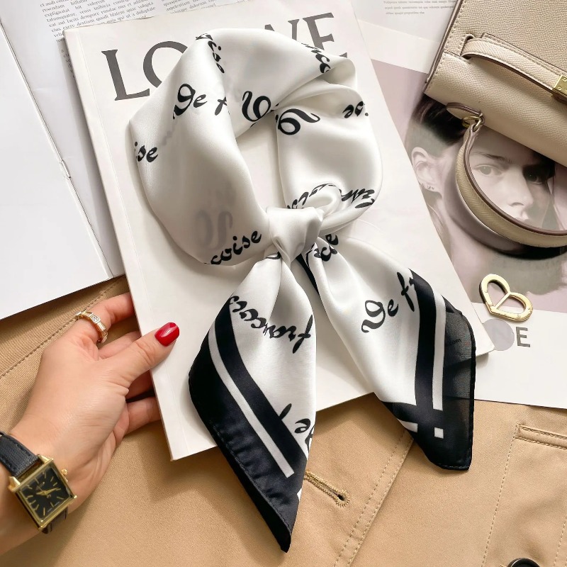 Luxury Bags Expensive - Pañuelo Cuadrado de Seda Satinada de