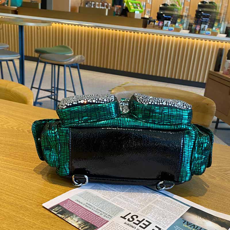 Mochila De Cuero PU con diaman - Luxury Bags Brands For Women reseña y precio