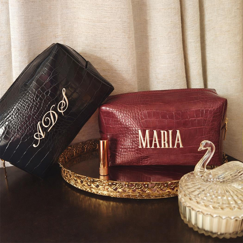 Bolsa de Maquillaje Bordada co - Luxury Bags Vegan Leather reseña y precio